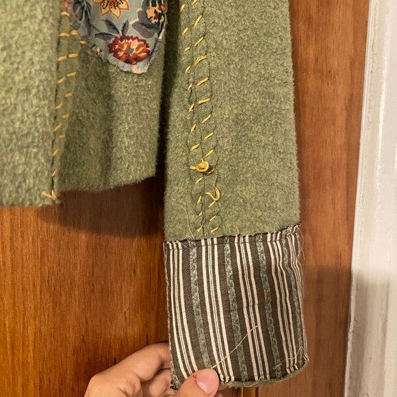 Vintage Free People Reversible Felt Patchwork Coat - Picture 4 of 12